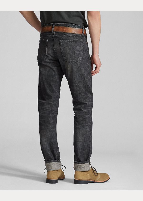 Ralph Lauren Slim Narrow Selvedge Jean Černé | 5RBjOSVS