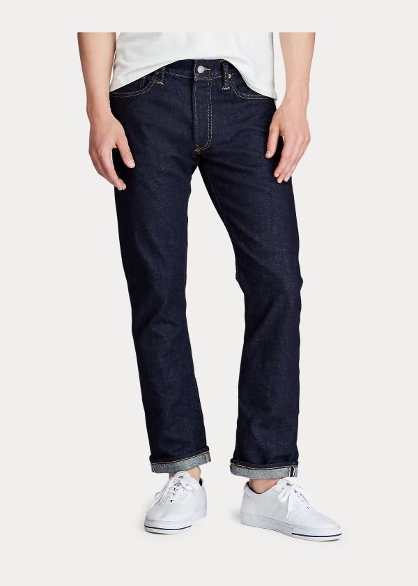 Ralph Lauren Slim Straight Selvedge Jean Tmavě Blankyt Blankyt Světle Modré | q8UesRnA