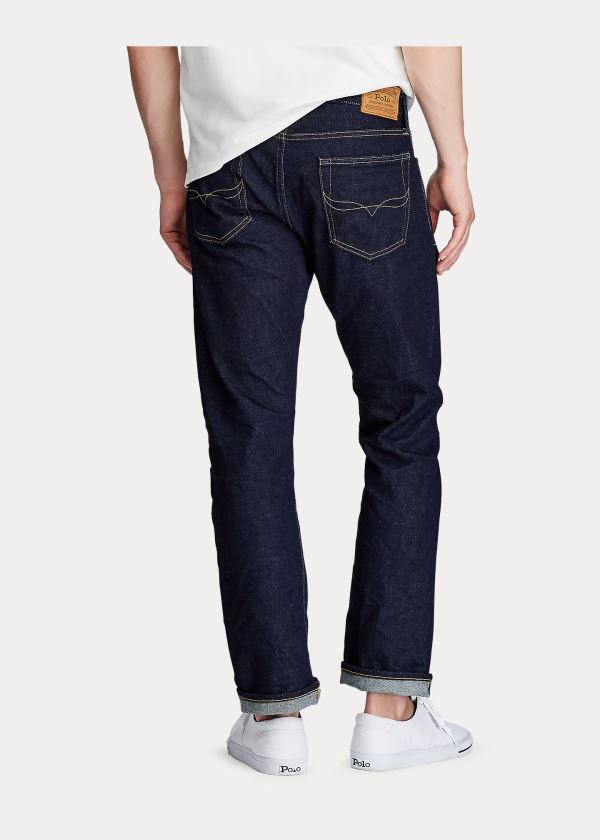 Ralph Lauren Slim Straight Selvedge Jean Tmavě Blankyt Blankyt Světle Modré | q8UesRnA
