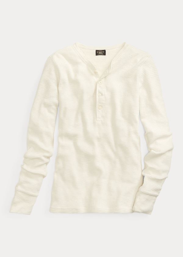 Ralph Lauren Slim Waffle-Knit Bavlněné Henley Bílé | PRqdpGX2