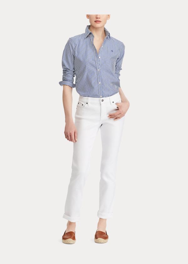 Ralph Lauren Slimming Modern Curvy Jean Bílé | QX9VHJ3f