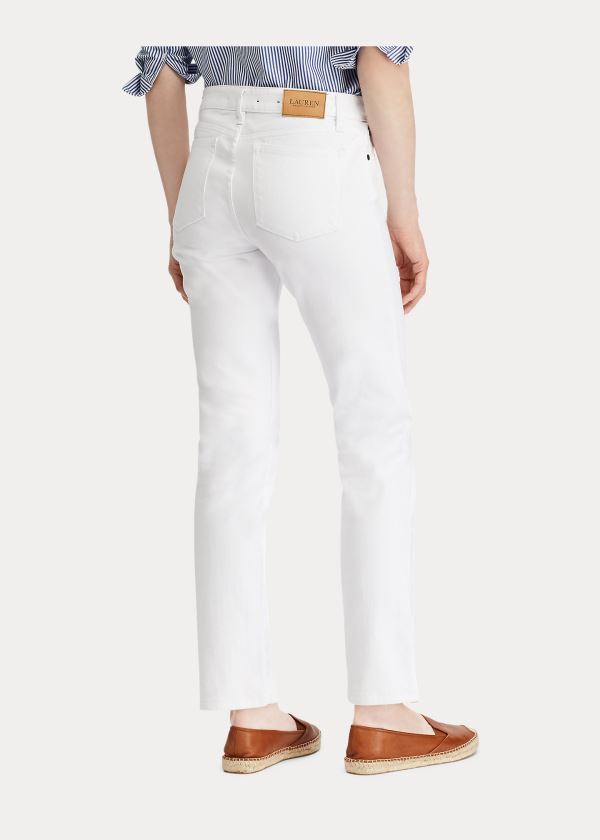 Ralph Lauren Slimming Modern Curvy Jean Bílé | QX9VHJ3f