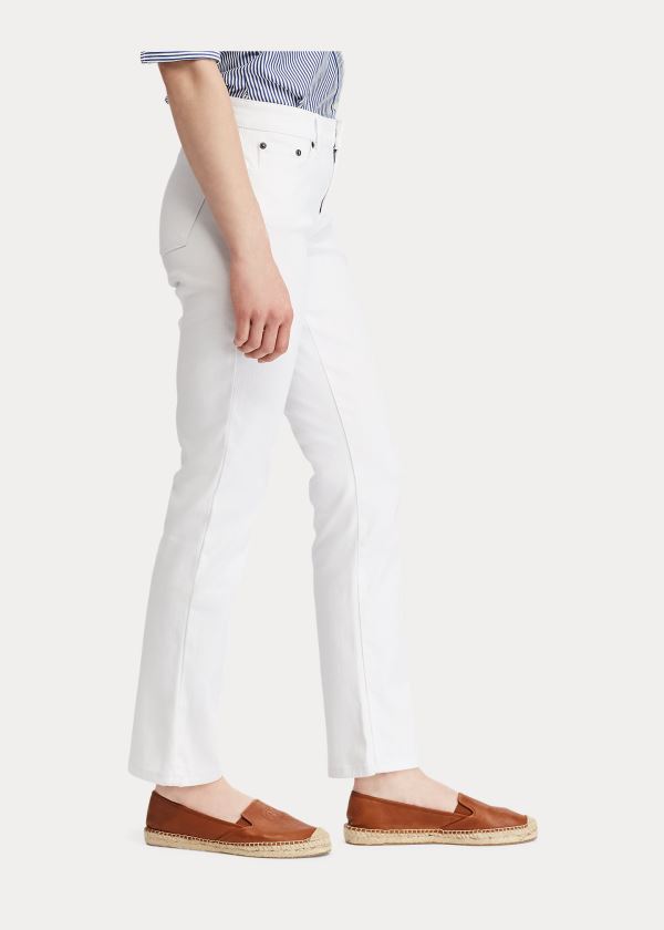 Ralph Lauren Slimming Modern Curvy Jean Bílé | QX9VHJ3f