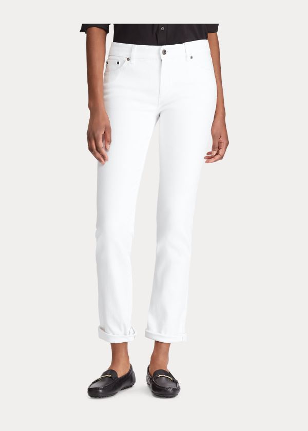 Ralph Lauren Slimming Premier Straight Jean Bílé | UBzObFoO