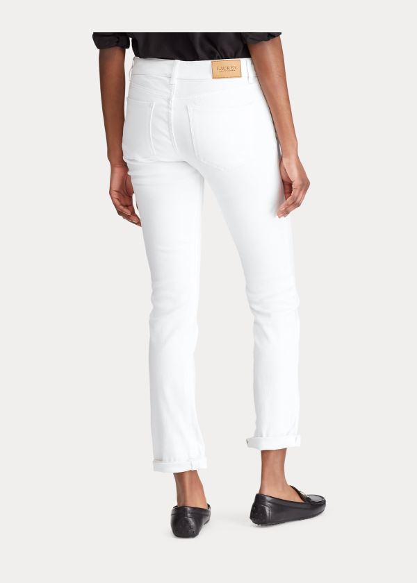 Ralph Lauren Slimming Premier Straight Jean Bílé | UBzObFoO