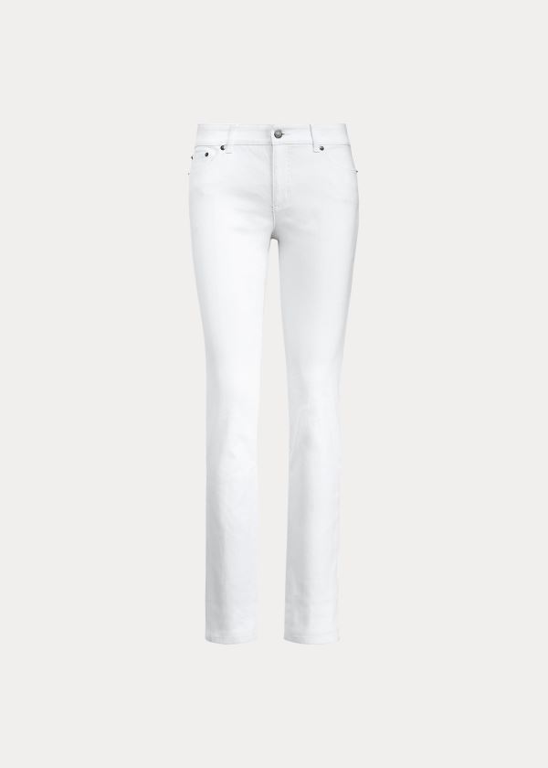 Ralph Lauren Slimming Premier Straight Jean Bílé | UBzObFoO