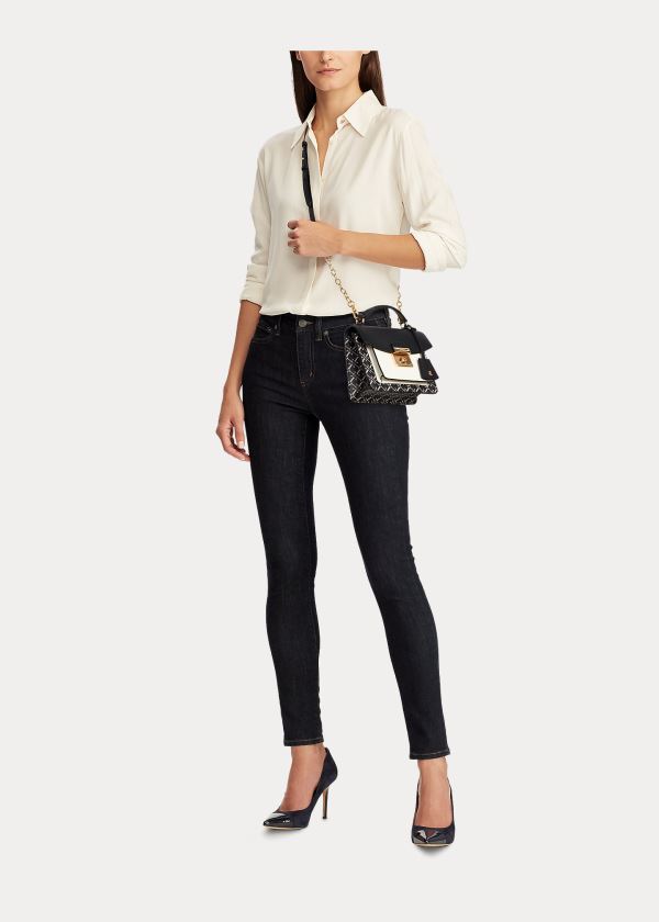 Ralph Lauren Small Logo Beckett Satchel Černé Krém | zGepW08f