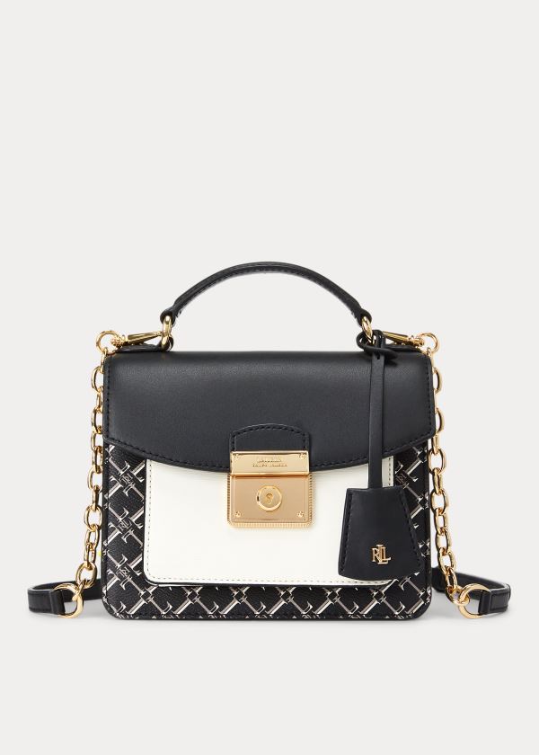 Ralph Lauren Small Logo Beckett Satchel Černé Krém | zGepW08f