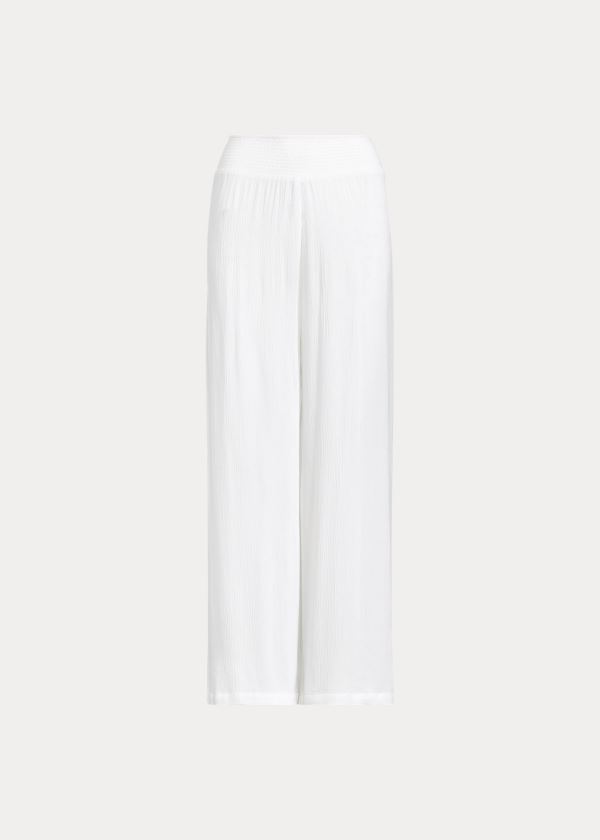 Ralph Lauren Smocked Široké-Leg Pant Bílé | 2CV5WWnd