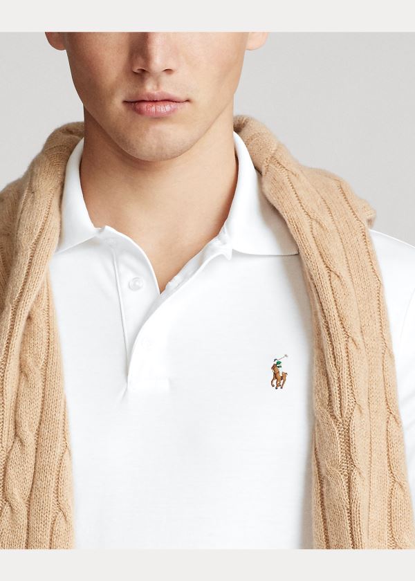 Ralph Lauren Soft Bavlněné Polo Shirt - All Fits Bílé | iuUCjslG