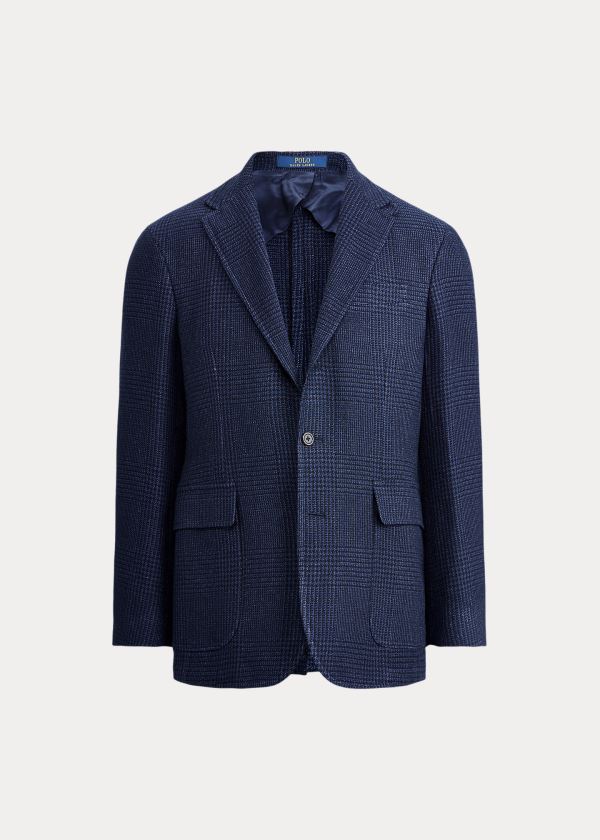 Ralph Lauren Soft Glen Plaid Sportovní Coat Tmavě Blankyt Blankyt | OxEnU8MF