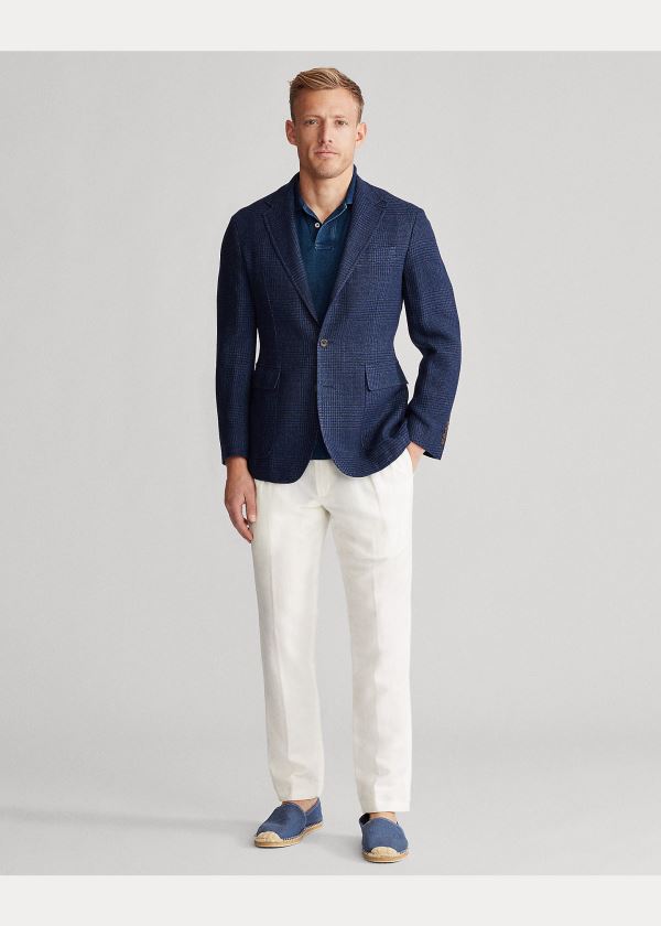 Ralph Lauren Soft Glen Plaid Sportovní Coat Tmavě Blankyt Blankyt | OxEnU8MF