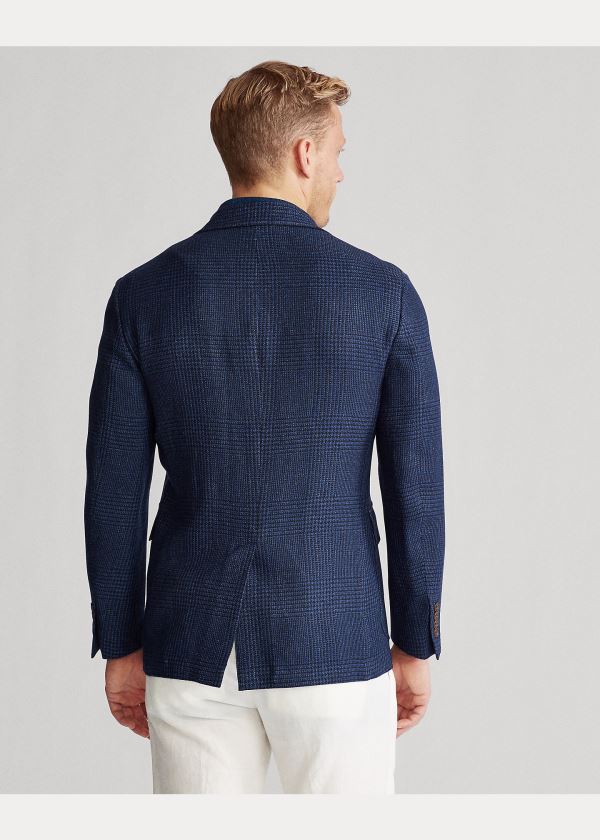 Ralph Lauren Soft Glen Plaid Sportovní Coat Tmavě Blankyt Blankyt | OxEnU8MF