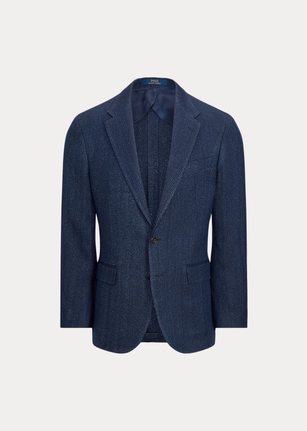 Ralph Lauren Soft Herringbone Sportovní Coat Tmavě Blankyt Blankyt | 3wQnVwTN