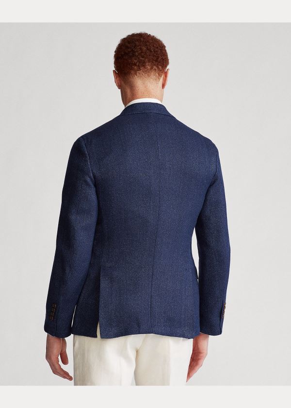 Ralph Lauren Soft Herringbone Sportovní Coat Tmavě Blankyt Blankyt | 3wQnVwTN