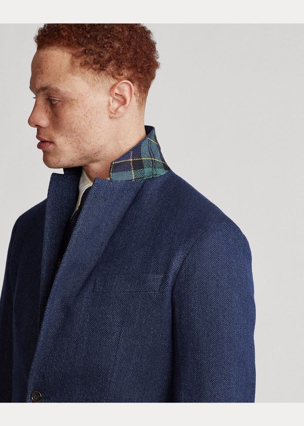 Ralph Lauren Soft Herringbone Sportovní Coat Tmavě Blankyt Blankyt | 3wQnVwTN