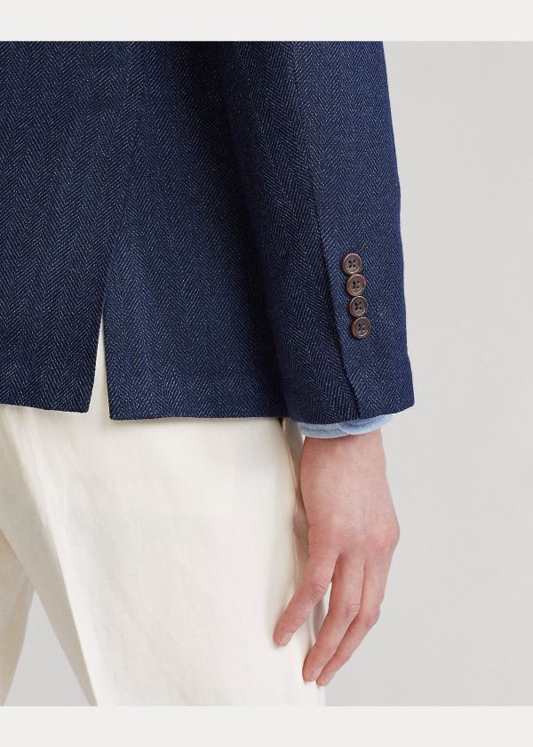 Ralph Lauren Soft Herringbone Sportovní Coat Tmavě Blankyt Blankyt | 3wQnVwTN