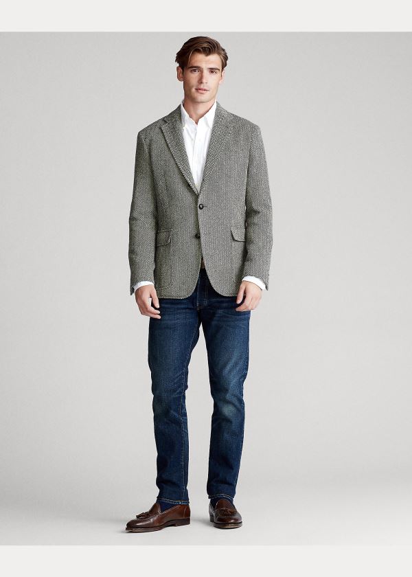 Ralph Lauren Soft Herringbone Sportovní Coat Černé Krém | qB0WHtFQ