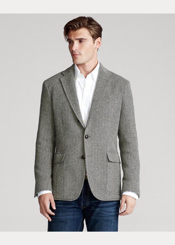 Ralph Lauren Soft Herringbone Sportovní Coat Černé Krém | qB0WHtFQ