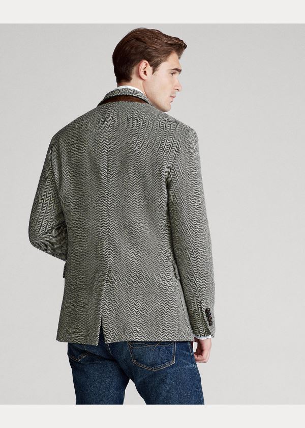 Ralph Lauren Soft Herringbone Sportovní Coat Černé Krém | qB0WHtFQ