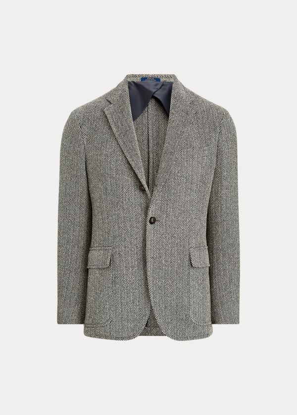 Ralph Lauren Soft Herringbone Sportovní Coat Černé Krém | qB0WHtFQ