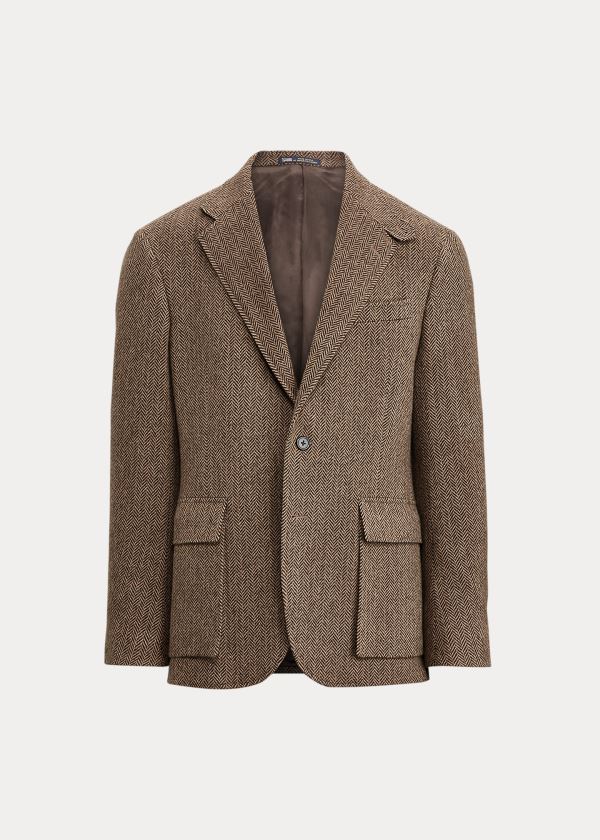 Ralph Lauren Soft Herringbone Sportovní Coat Hnědé | uZxdousl