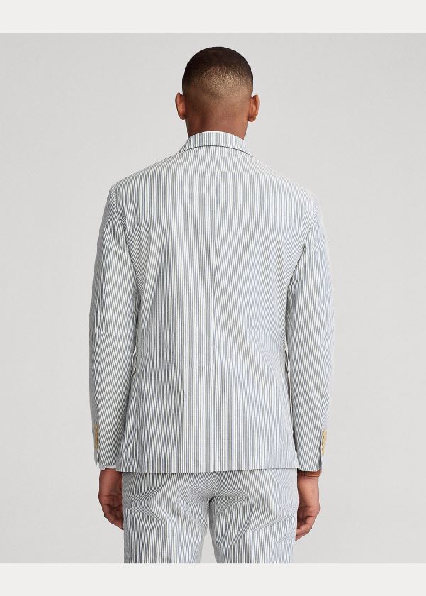 Ralph Lauren Soft Seersucker Suit Jacket Blankyt Krém | DswjnSB7