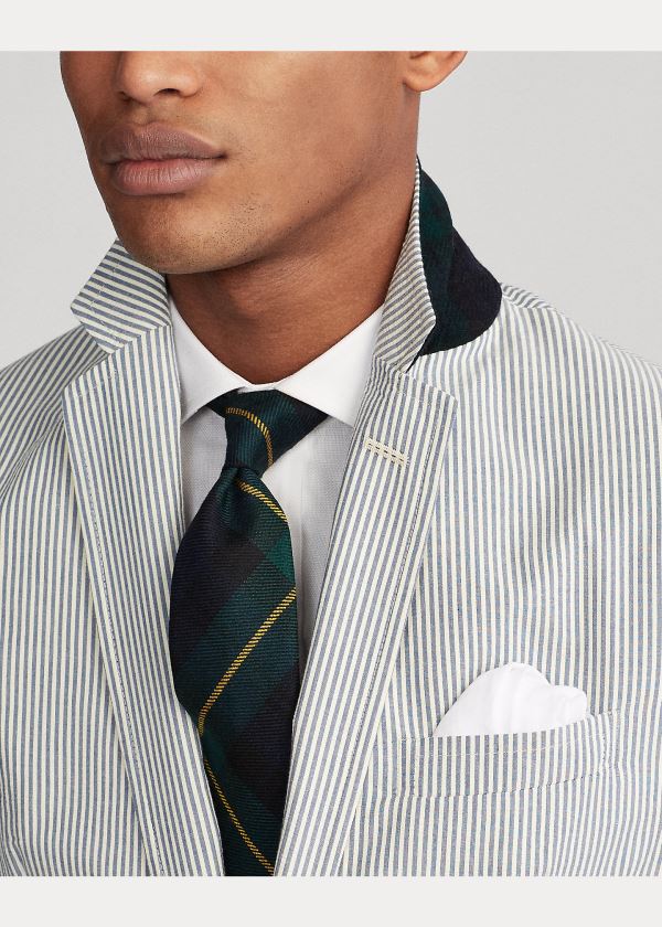 Ralph Lauren Soft Seersucker Suit Jacket Blankyt Krém | DswjnSB7