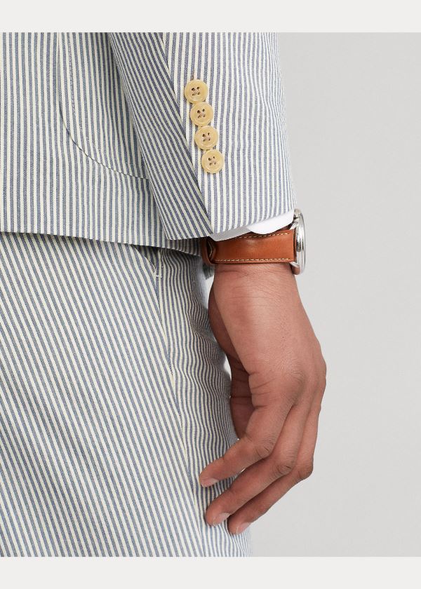 Ralph Lauren Soft Seersucker Suit Jacket Blankyt Krém | DswjnSB7