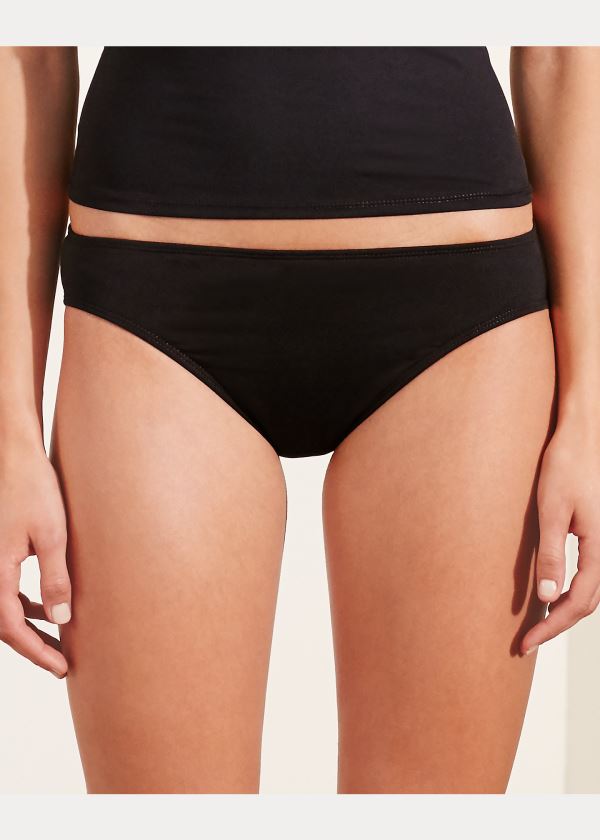 Ralph Lauren Solid Hipster Bikiny Bottom Černé | zg4OvURS