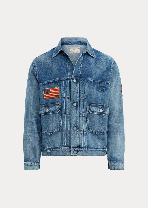 Ralph Lauren Sportsman Trucker Jacket Blankyt Blankyt Světle Modré | O1l1oQXd