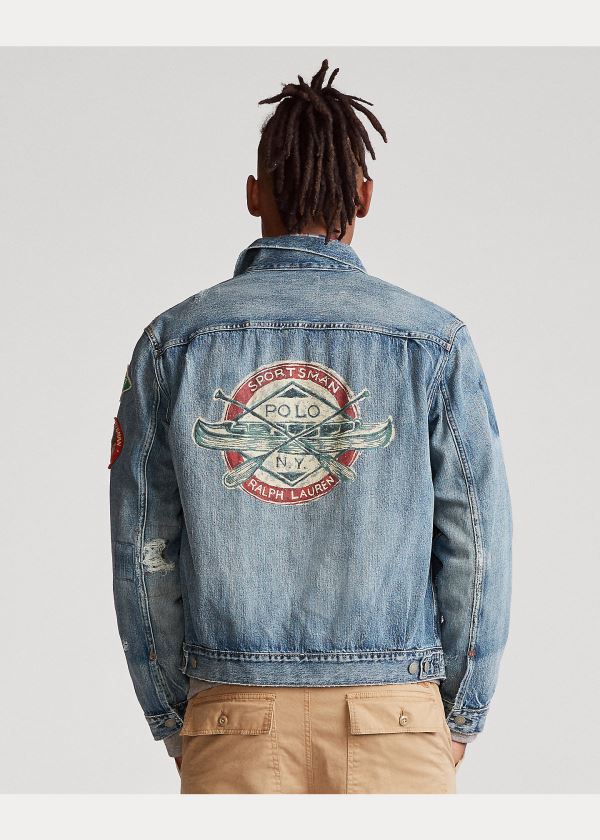 Ralph Lauren Sportsman Trucker Jacket Blankyt Blankyt Světle Modré | O1l1oQXd