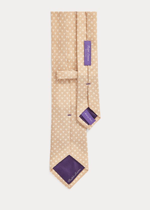 Ralph Lauren Square-Print Cashmere-Silk Tie Hnědé | R8JwHVrH