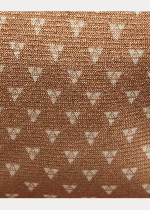 Ralph Lauren Square-Print Cashmere-Silk Tie Hnědé | R8JwHVrH