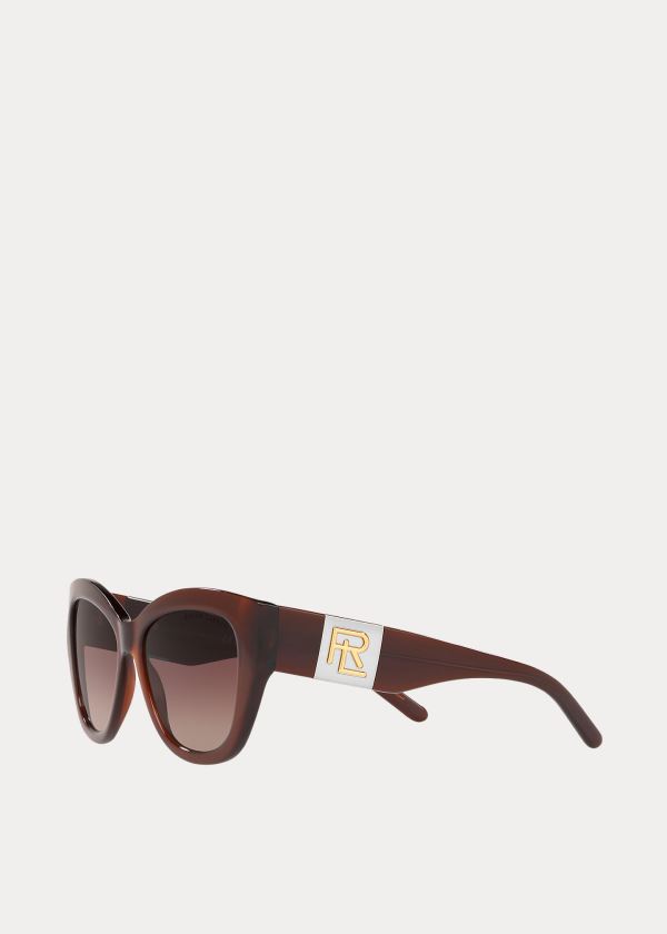 Ralph Lauren Square-Shaped Sunglasses Hnědé | G9hz2aLE