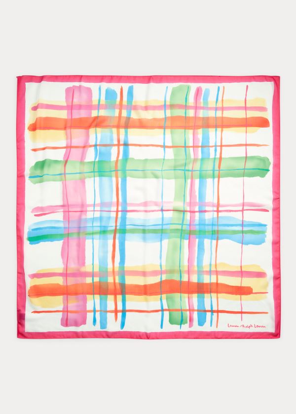Ralph Lauren Stella Plaid Scarf Krém | ELstSc4p