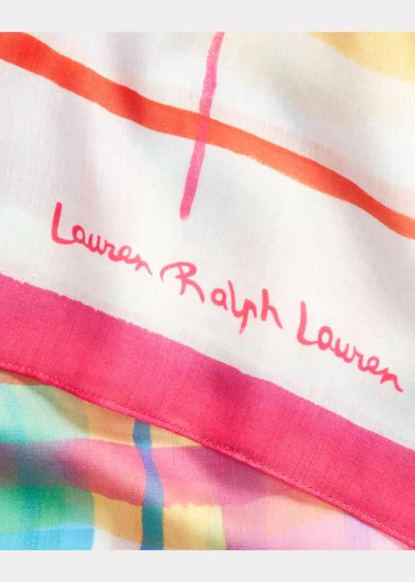 Ralph Lauren Stella Plaid Scarf Krém | ELstSc4p