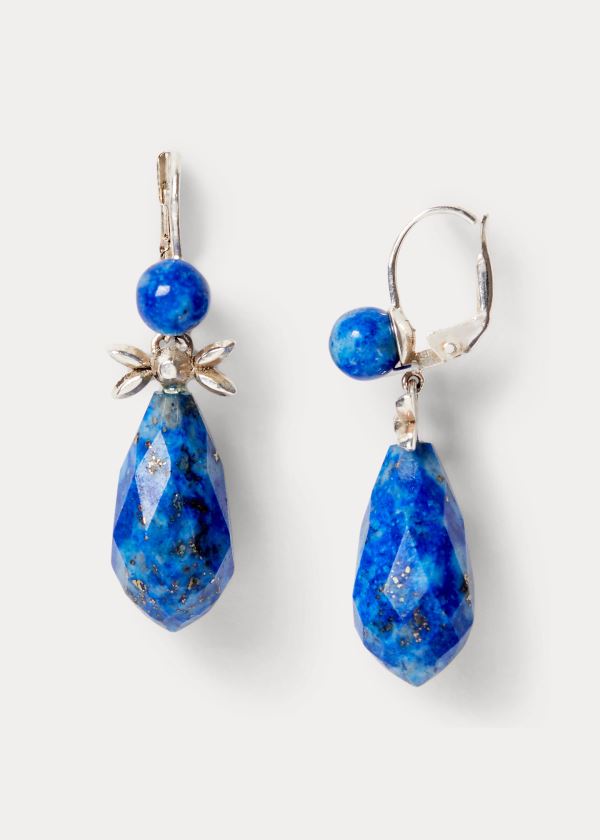 Ralph Lauren Sterling & Lapis Drop Earrings Stříbrné | cwgOOfdz