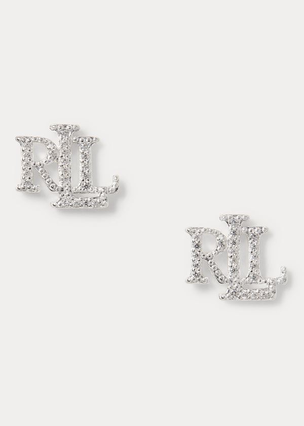 Ralph Lauren Sterling Silver Logo Earrings Stříbrné | SPid5EJH