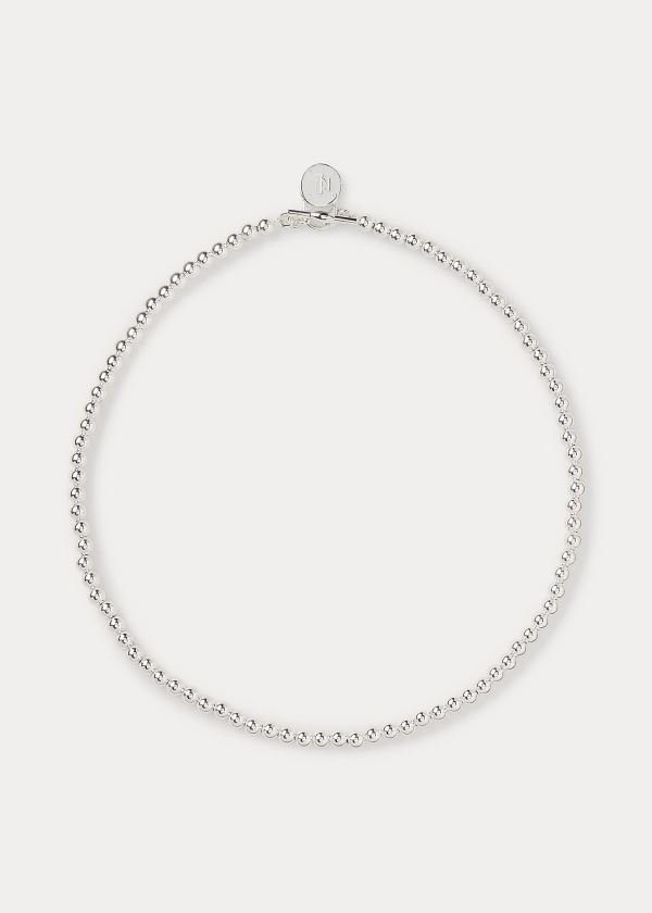Ralph Lauren Sterling Silver Logo Necklace Stříbrné | fFrhVavU