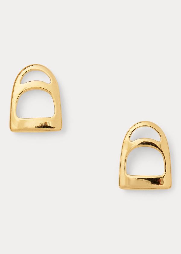 Ralph Lauren Sterling Silver Stirrup Studs Zlaté | bDwAGEqj