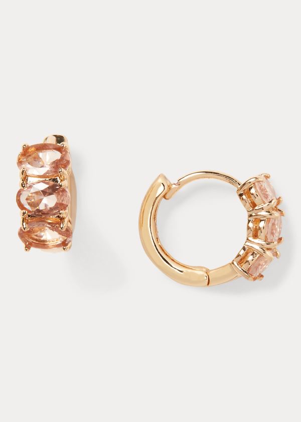 Ralph Lauren Stone Huggie Earring Zlaté | l6K0XREi