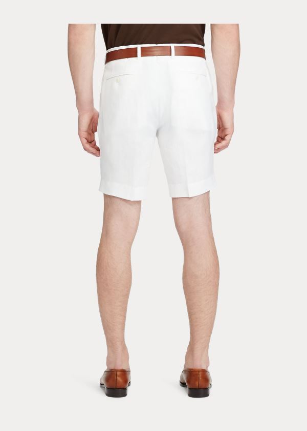Ralph Lauren Straight Fit Linen Krátké Bílé | 3GEmcVxh
