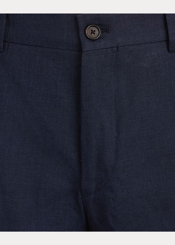 Ralph Lauren Straight Fit Linen Krátké Tmavě Blankyt | xgWKJW8W