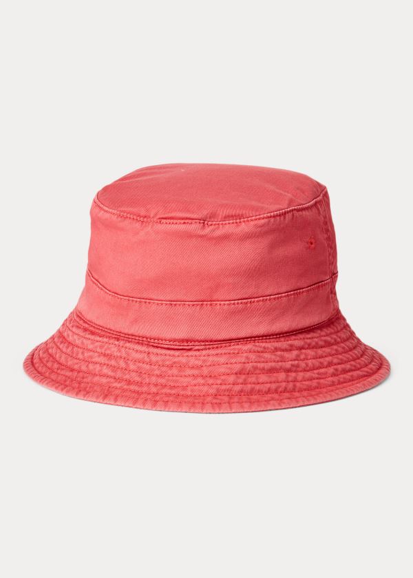 Ralph Lauren Stretch-Bavlněné Bucket Hat Červené | cLpfB9yx