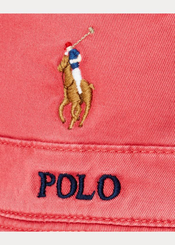 Ralph Lauren Stretch-Bavlněné Bucket Hat Červené | cLpfB9yx