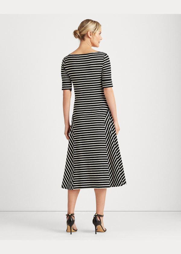 Ralph Lauren Stretch Bavlněné Maxidress Černé Krém | 8T0DsIYJ