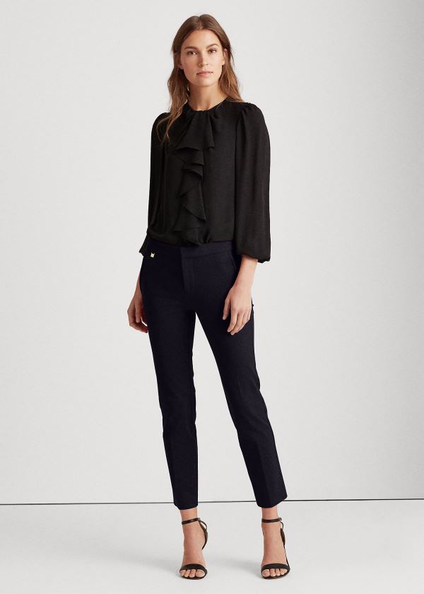 Ralph Lauren Stretch Bavlněné Skinny Pant Tmavě Blankyt | olzW5Rj8