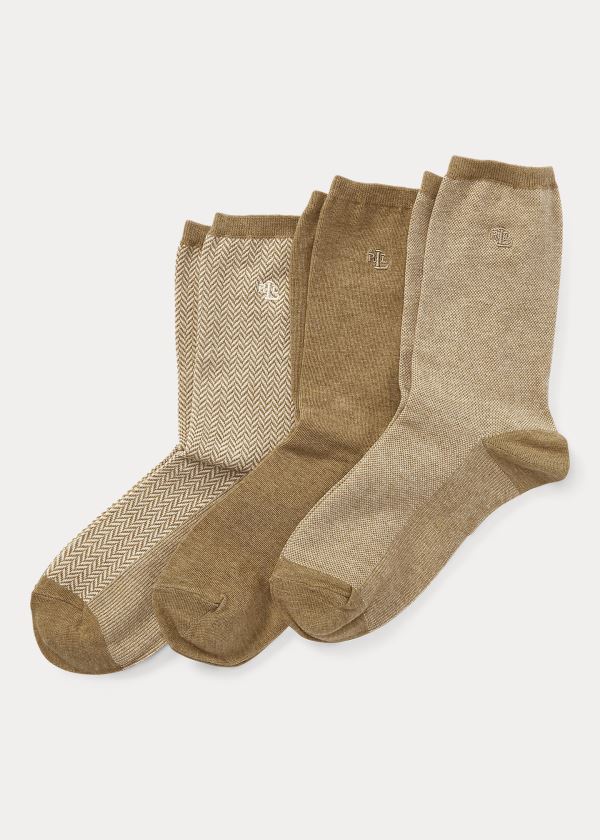 Ralph Lauren Stretch Bavlněné Sock 3-Pack Olivy Zelené | akgdjWvR