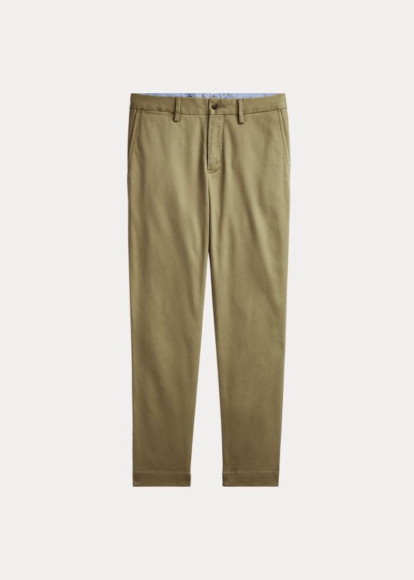 Ralph Lauren Stretch Bavlněné Straight Pant Olivy Zelené | 2RWE6ip6